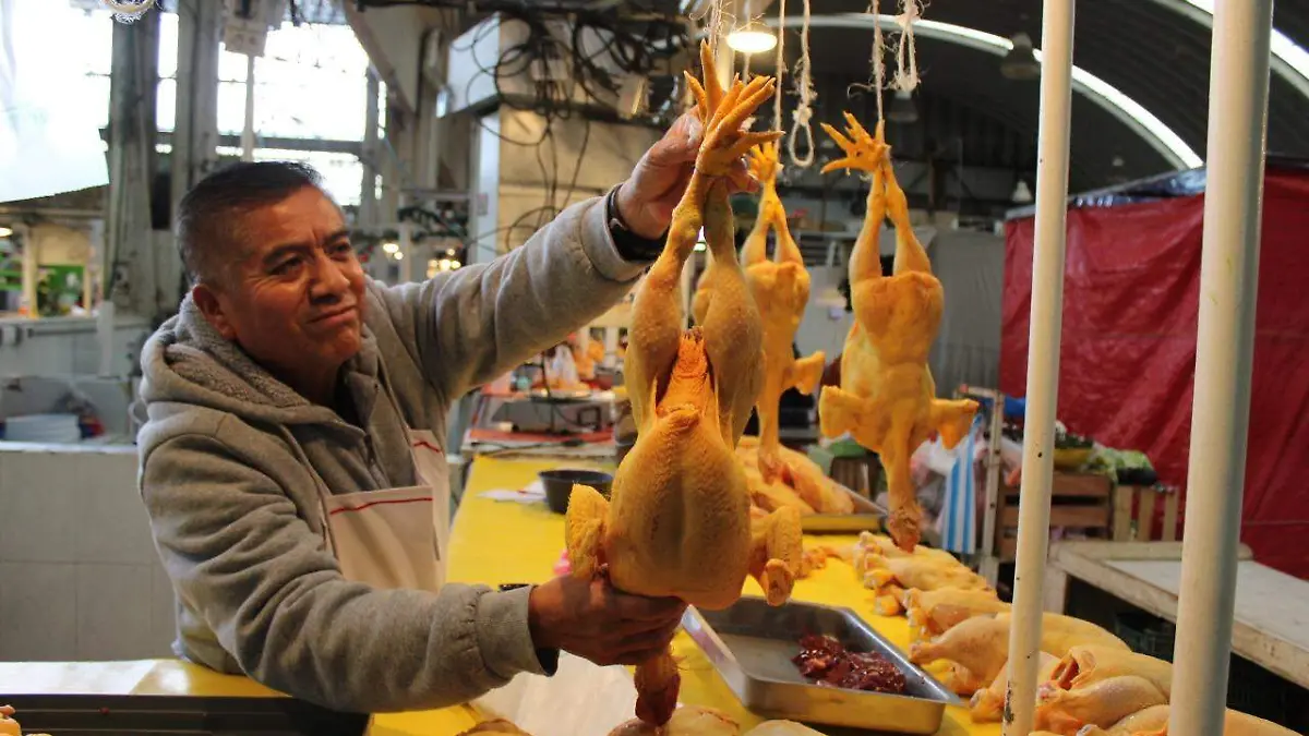 Venta de pollo en mercado